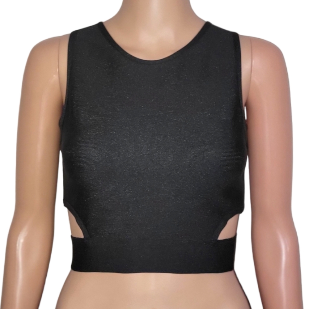 Black bodycon crop top